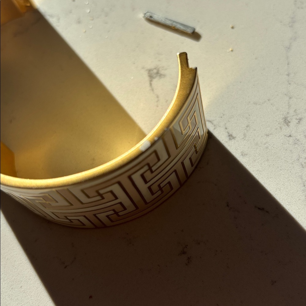 Spartina 449 Gold, cream and beige  Geometric Bangle - Picture 4 of 5